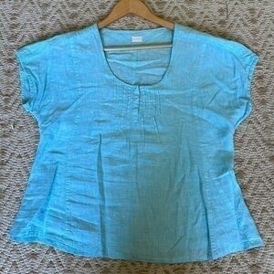 Poetry linen turquoise top m/l
